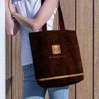 Luxe élégant or moderne marron monogrammed