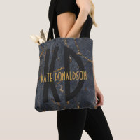 Luxe noir et or marbre surdimensionné monogramme