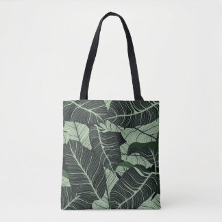 Tote Bag Luxury nature leaves background. Floral pattern, T