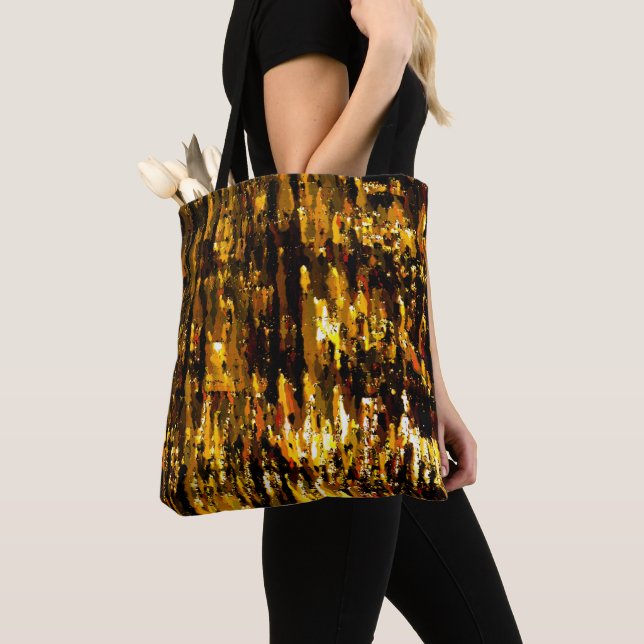 Tote Bag Luzes foscas de vela sob uma placa de gelo (De près)