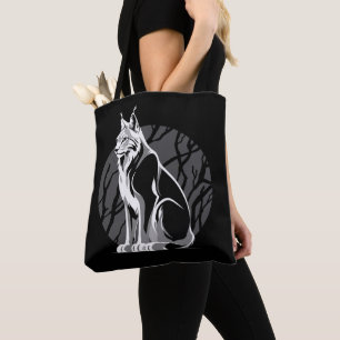 Tote Bag Lynx Noir Et Blanc