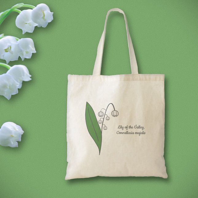 Tote Bag Lys botanique de la Fleur de Vallée Pastel (Botanical Lily of the Valley Tote Bag)