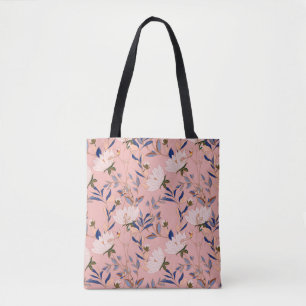 Tote Bag Lys crème Beige : Arrière - plan rose sans couleur