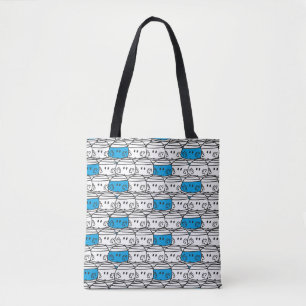 Tote Bag M. Bump Motif bleu
