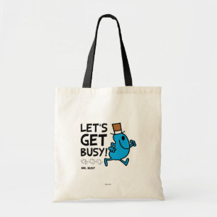 Tote Bag M. Busy   Occupons-nous le texte noir