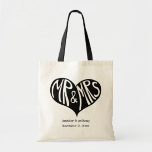 Tote Bag M. et Mme Black Heart Shape Mariage