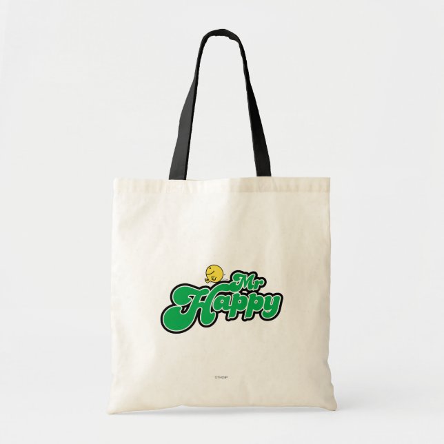 Tote Bag M. Happy Glissant Vers Le Bas Vert (Devant)