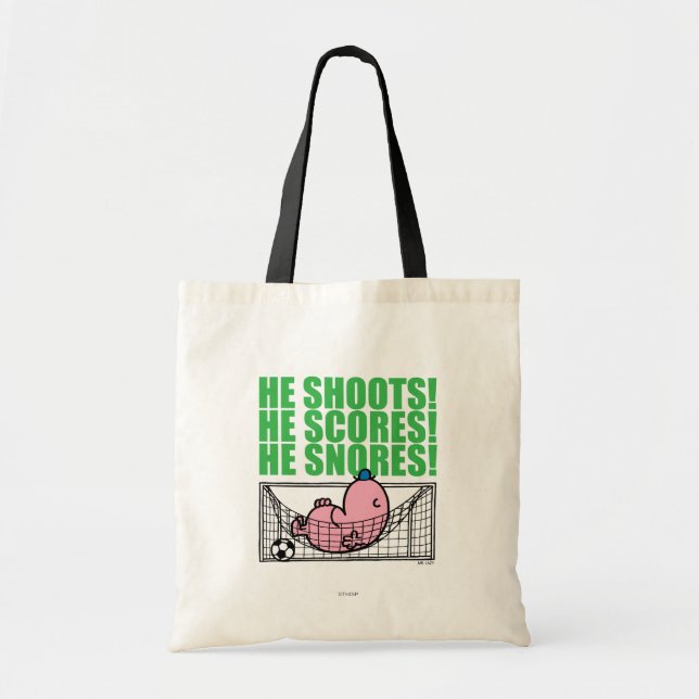 Tote Bag M. Lazy Napping Dans Un But De Football (Devant)