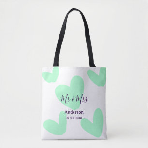 Tote Bag M & Mme ajoutent le nom de famille date année cade