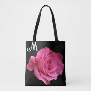 Tote Bag M nom Cutomizable joli rose rose tendance floral