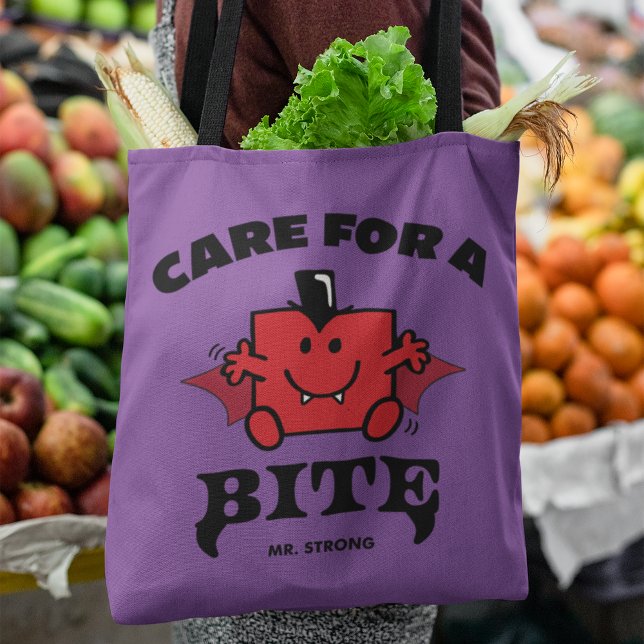 Tote Bag M. Strong S'Occupe D'Une Bite Halloween (Person carrying tote bag in grocery store)