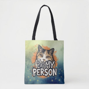 Tote Bag Ma citation d'amour pour chat, Mon Chat Est Ma Per