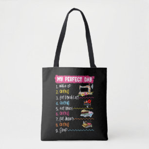 Tote Bag Ma Journée Parfaite Se Réveille En Coussant Et E