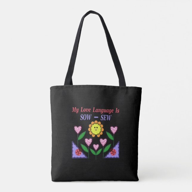 Tote Bag Ma Langue D'Amour Est Douce - Coudre (Dos)
