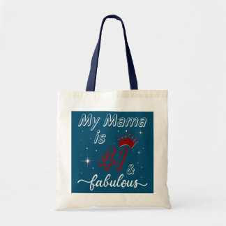 Tote Bag Ma Maman a 41 ans Incroyable Joyeux Anniversaire M