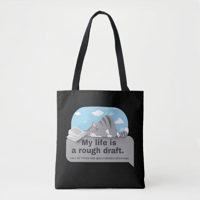 Tote Bag Ma vie est un brouillon : Comique de l'écrivain (Devant)