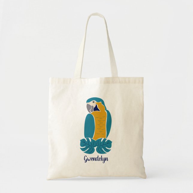 Tote Bag Macao bleu et jaune Personnalisé (Devant)