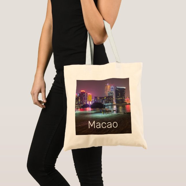 Tote Bag Macao Casino Skyline Panorama Chine Nuit (Devant (produit))