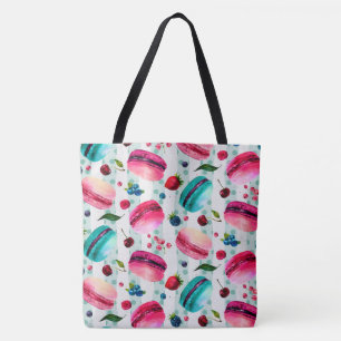 Tote Bag Macarons Pâtisserie Française Aux Berries Et Pois