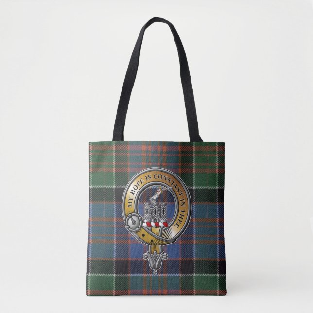 Tote Bag MacDonald Clanranald Tartan & Badge (Devant)