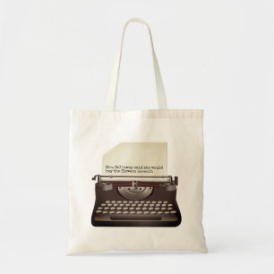 Tote Bag Machine à écrire vintage avec le papier blanc