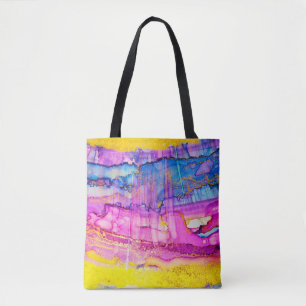 Tote Bag Macro de nuages colorés, plaque d'encre.