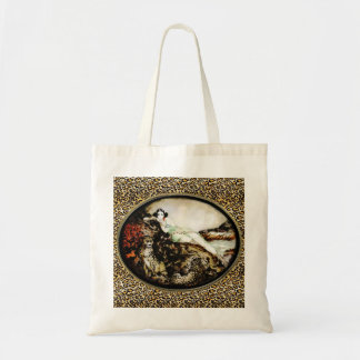 Tote Bag Madame Bag de léopard de style d'art déco gravure