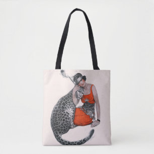 Tote Bag Madame et léopard