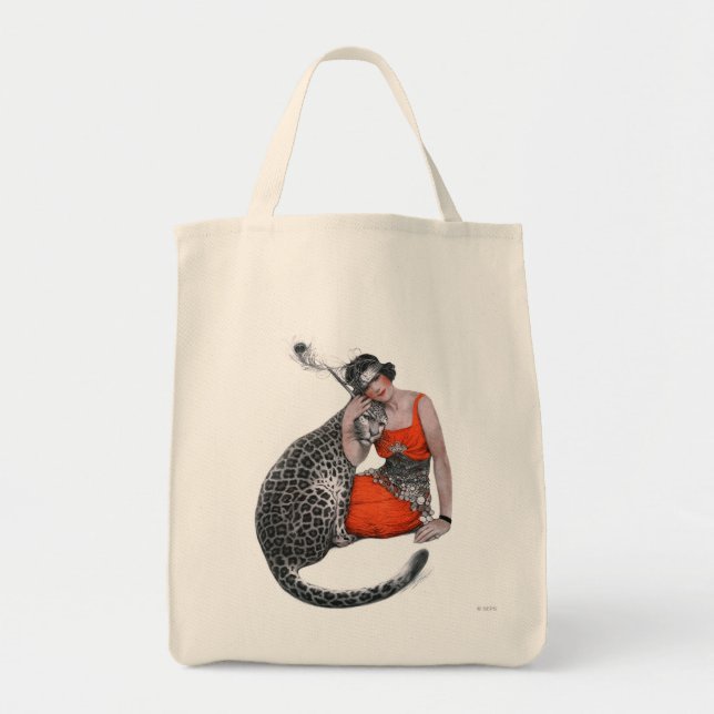 Tote Bag Madame et léopard (Devant)
