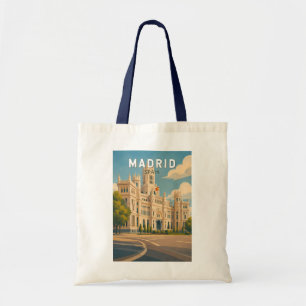 Tote Bag Madrid Espagne Illustration Voyage Art Vintage