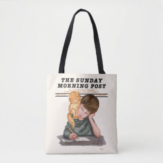 Tote Bag Magazine vintage Cat & Boy Illustrated 1920