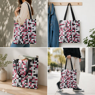 Tote Bag Magenta Géométrique Moderne