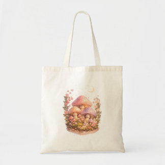 Tote Bag Magical Mushrooms Pastel Fairy Cottagecore Vibes