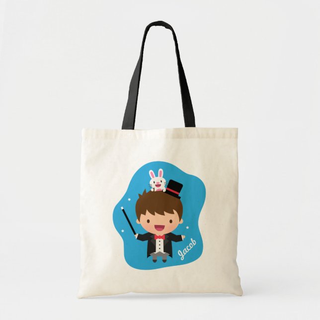 Tote Bag Magicien mignon garçon Magique Bunny Trick personn (Devant)