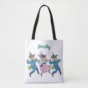 Tote Bag Magicien vintage d'Oz, mignonne Munchkins Dansant