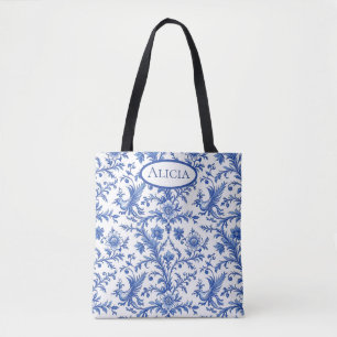 Tote Bag Magique Oiseaux Bleu Toile