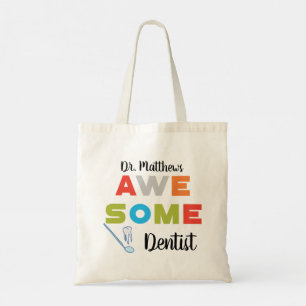 Tote Bag Magnifique Dentist Colorful Lettres sur Noir