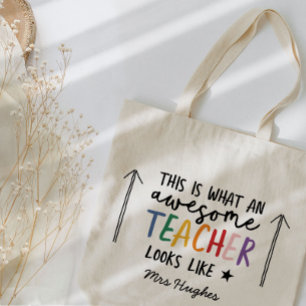 Tote Bag Magnifique enseignant typographie moderne cadeau a
