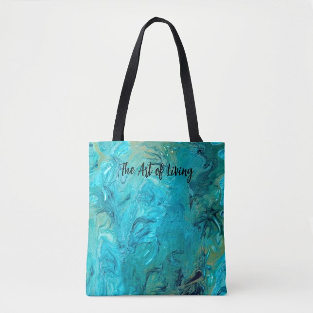 Tote Bag Magnifique personnalisation bleu émeraude marbre t (Devant)