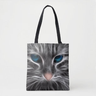 Tote Bag Magnifique visage de chat aux yeux bleus