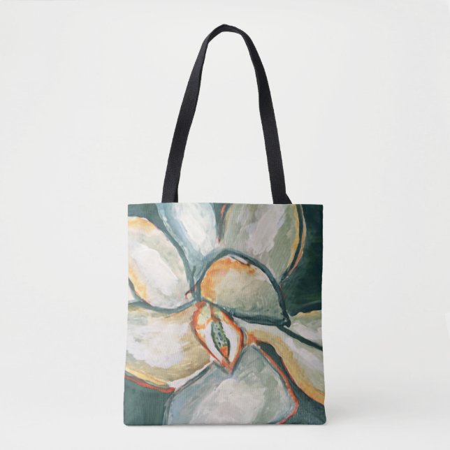 Tote Bag Magnolia en sarcelle (Devant)