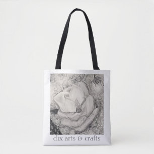 Tote Bag magnolia namesake, fleurs, tissu, coton & main