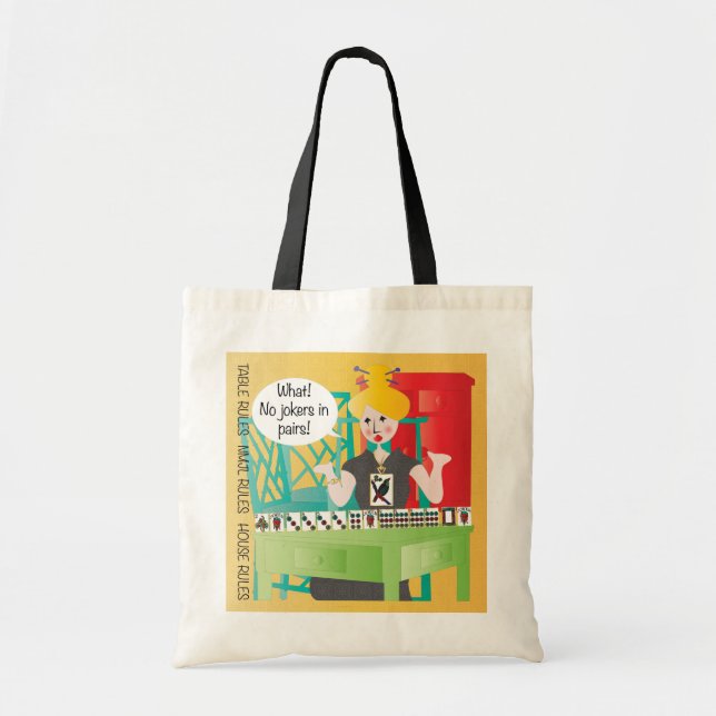 Tote Bag Mah Jongg Dit Pas De Jokers (Devant)