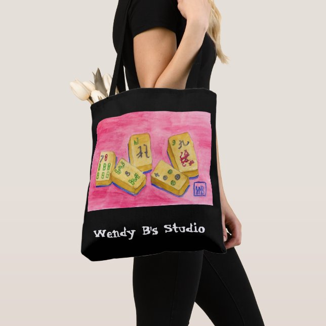 Tote Bag Mahjong Tiles (De près)