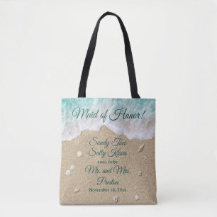 Tote Bag Maid of Honor Beach Waves Sandy Toes