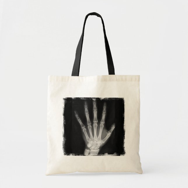 Tote Bag Main de squelette de rayon X de B&W (Devant)
