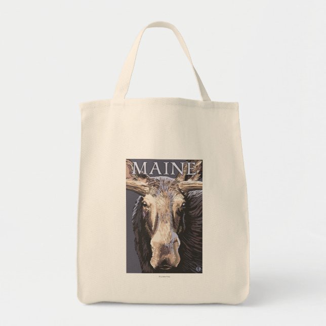 Tote Bag MaineMoose en gros plan (Devant)