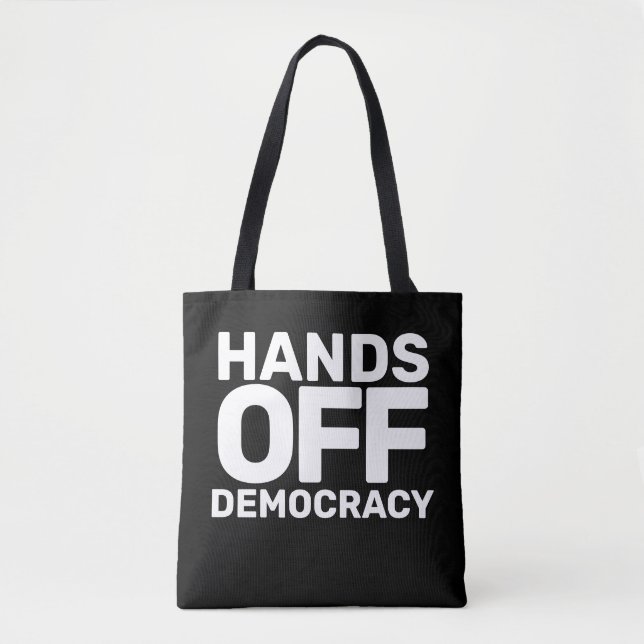 Tote Bag Mains de la démocratie Capitalisme noir et blanc (Devant)