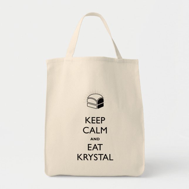 Tote Bag Maintenez calme et mangez Krystal (Devant)