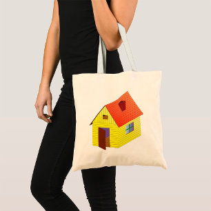 Tote Bag Maison à granges jaunes